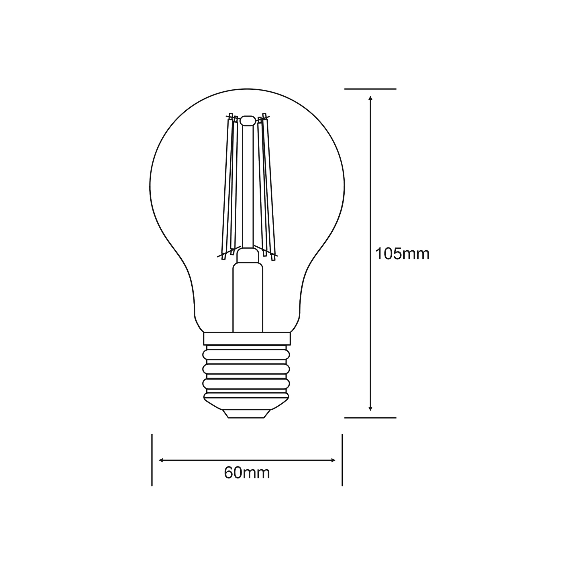 Value Classic LED GLS E27 Dimmable 6.5W 3000K 806lm 1410112  Luxram Value Classic